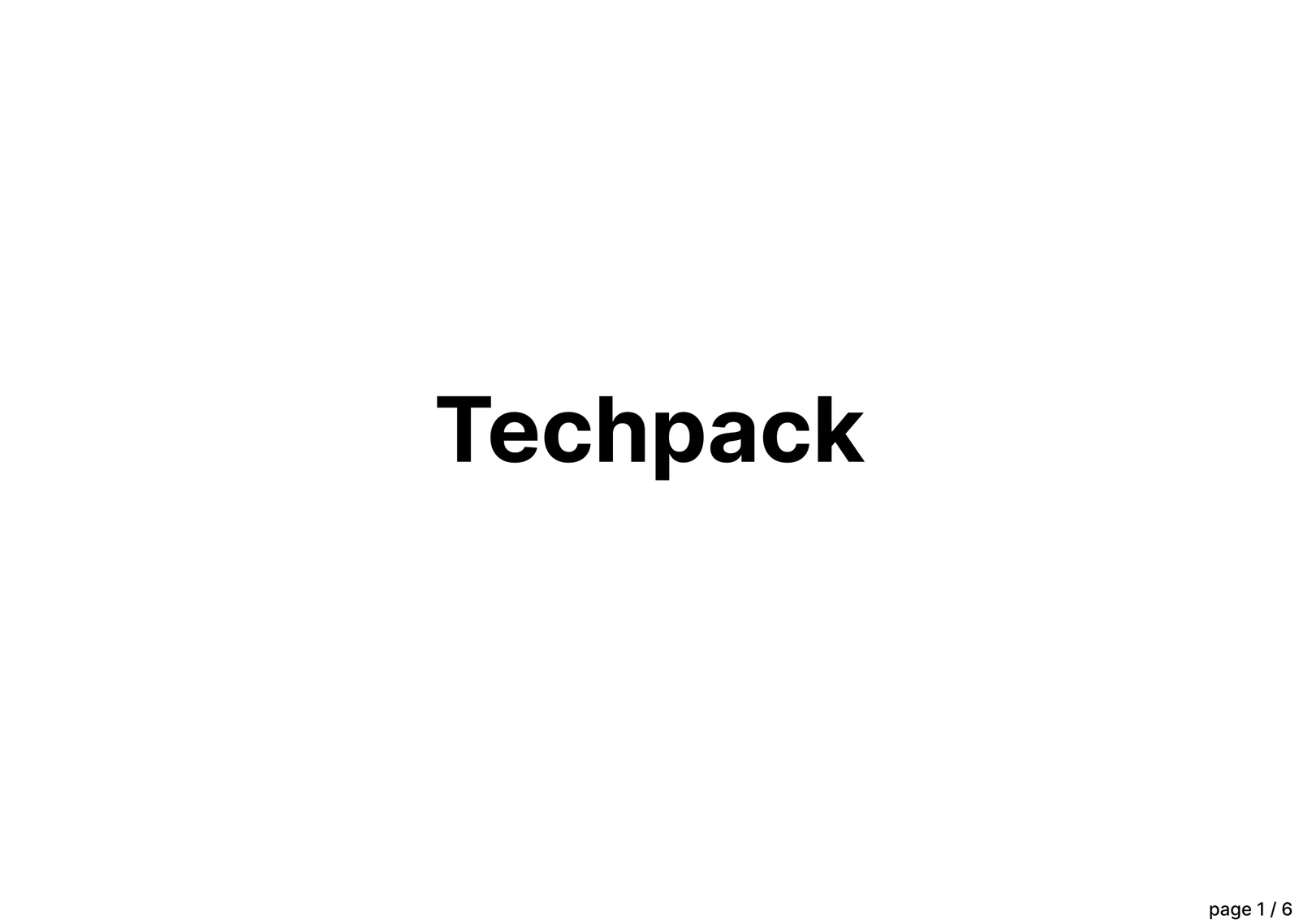 Page de couverture du tech pack Amosia