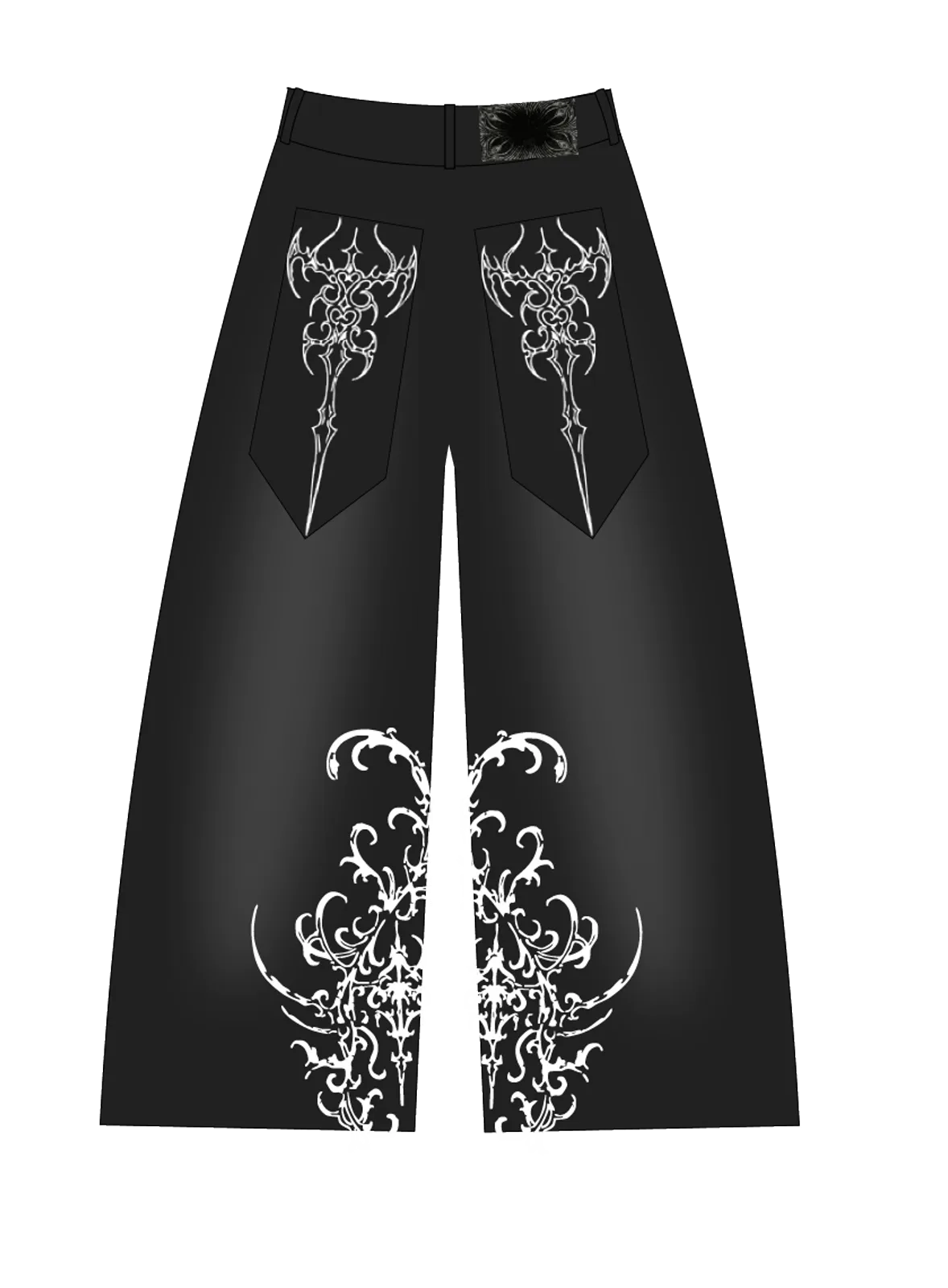Premier design arrière du jean Amosia