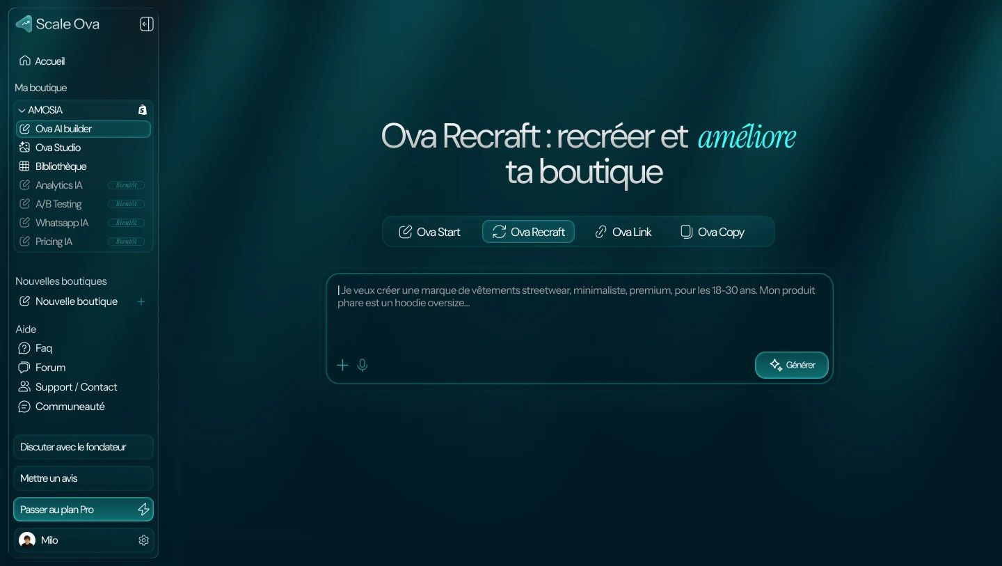 Interface Ova Link de Scale OVA