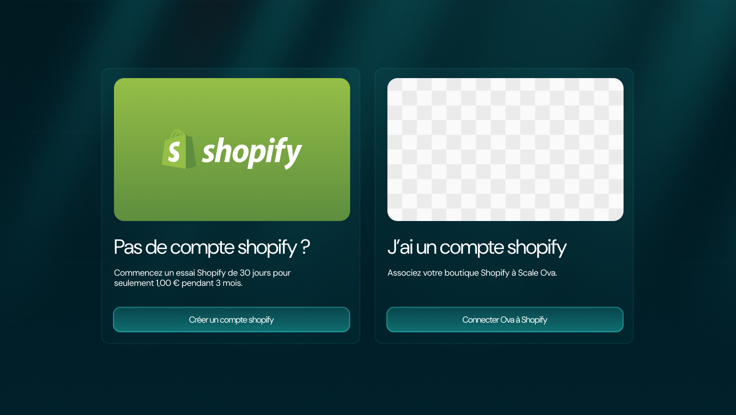 Maquette de la connexion à Shopify
