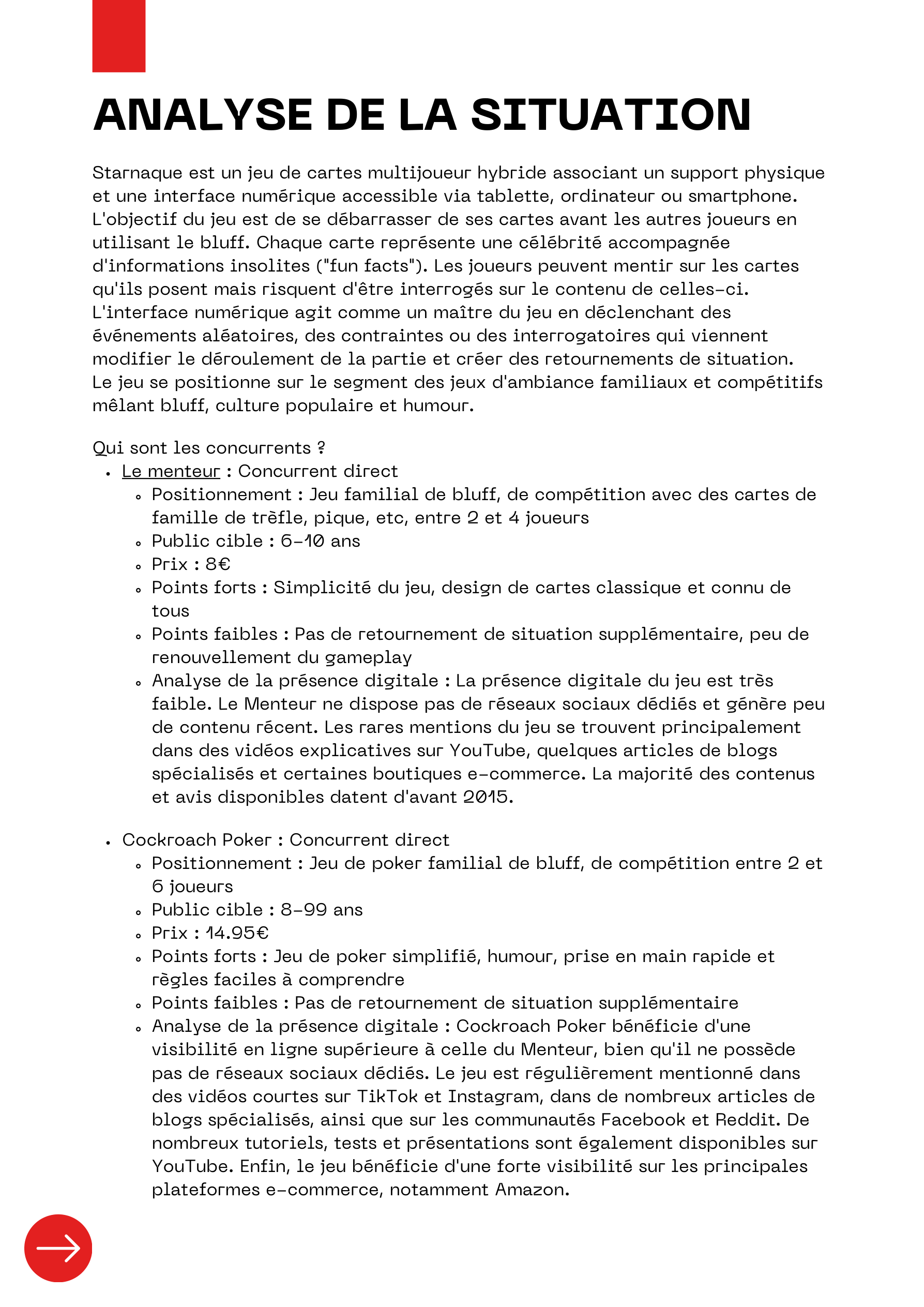 Analyse concurrentielle du plan de communication