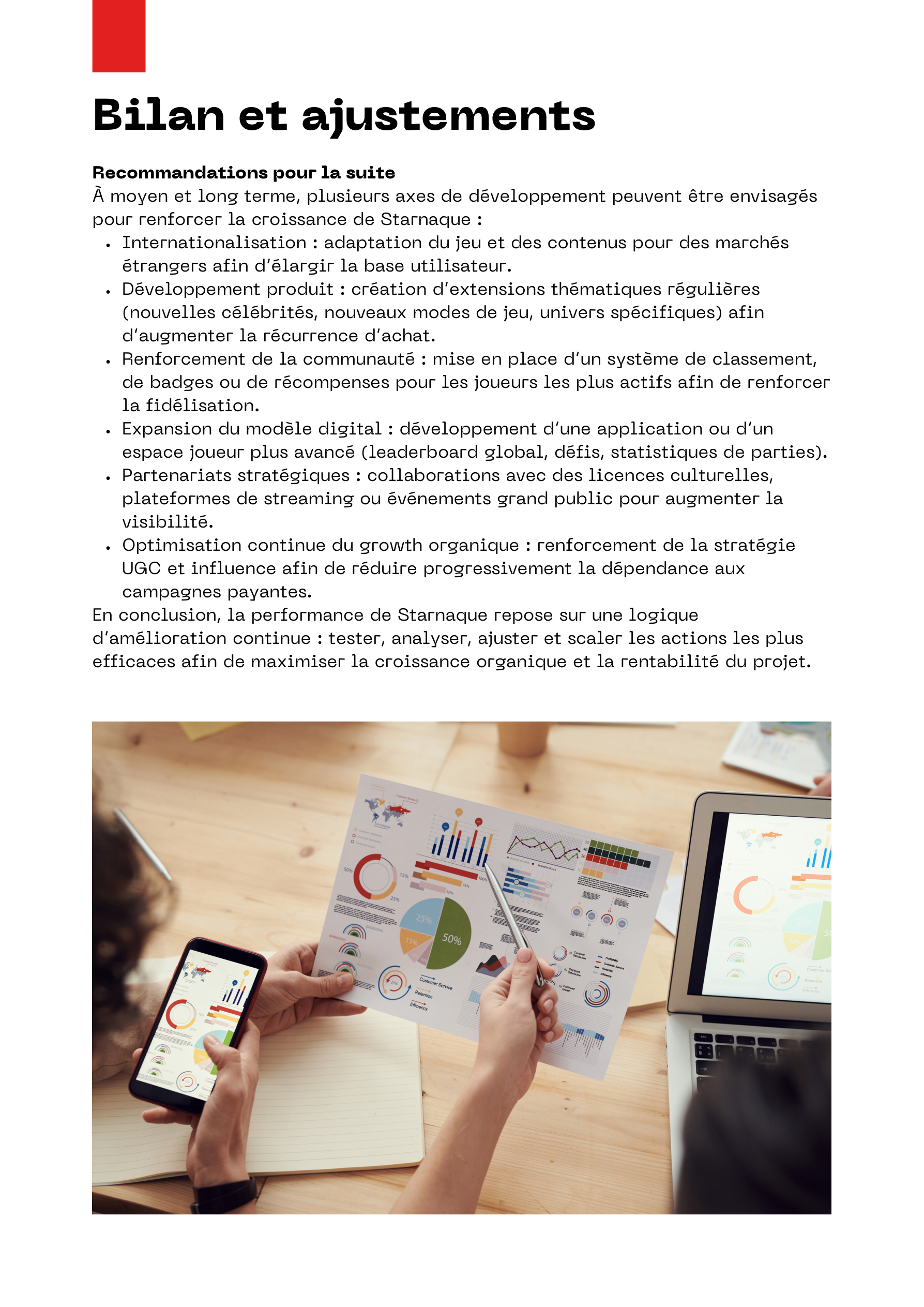 Recommandations de la stratégie Starnaque