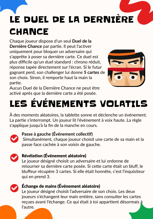 Événements et duel de la dernière chance